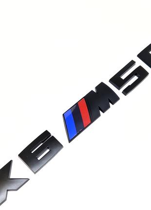 Надпись BMW X6M50d Эмблема багажника Черный Матовый