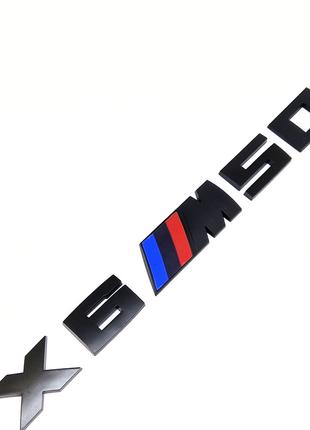 Эмблема X6 M50i BMW Надпись багажника Черный Матовый