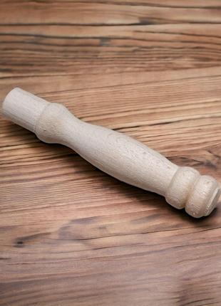 Ручка деревянная для шампуров буковая 16 см, держак деревянный
