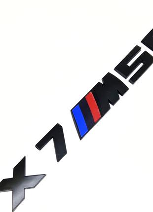 Надпись X7M50i BMW Эмблема багажника Черный Матовый