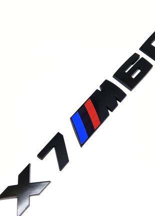 Эмблема BMW X7M60i Надпись багажника Черный Матовый