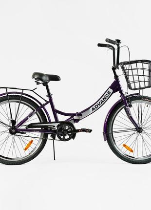 Складной велосипед Corso Advance 24" стальная рама 14" с багаж...