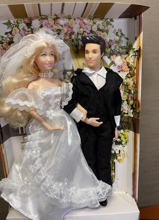 Набор кукол жених и невеста 801-1 Барби, Кен семья, свадба