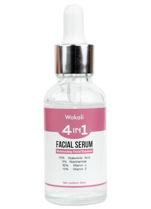 Сироватка Wokali 4 in 1 Facical Serum зволожувальна з гіалурон...