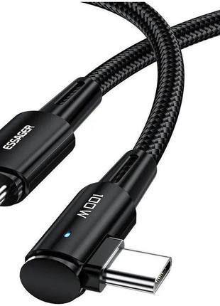 Кабель зарядный ESSAGER USB Type-C to USB Type-C 5А 100 W угло...
