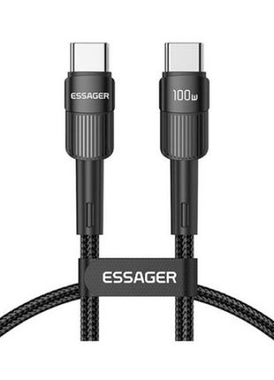 Кабель зарядный ESSAGER USB Type-C to USB Type-C PD QC 4.0 100...