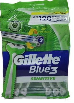 Одноразові станки Gillette Blue 3 Sensitive, 12шт