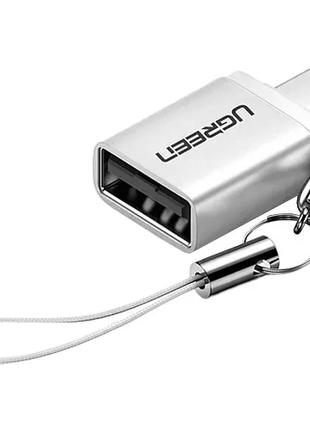 Адаптер перехідник OTG Ugreen USB Female to Type-C Male Silver...