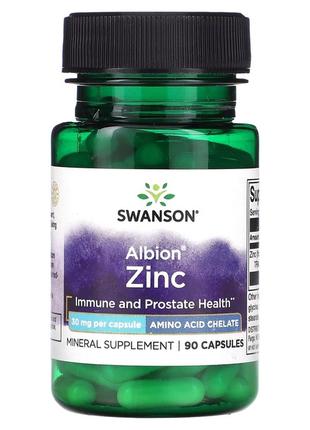 Вітаміни та мінерали Swanson Albion Zinc 30 mg, 90 капсул