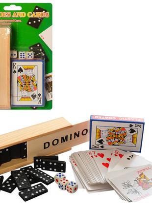 Настільна гра доміно і гральні карти DM25547-7 з кубиками