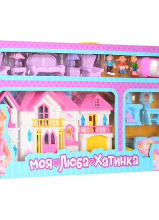 Іграшковий будиночок для ляльок WD-922 з меблями і машинкою (Б...