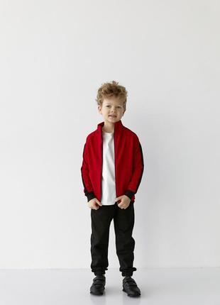 Спортивный костюм на мальчика цвет красный с черным р.146 407379