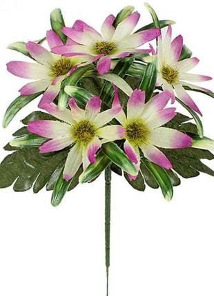 Букет штучних квітів бордюрний Айстри декоративні h-21см 6 бут...