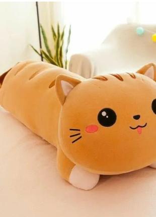 Мягкая игрушка подушка кошка-обнимашка 70 см, Очень мягкая, пл...