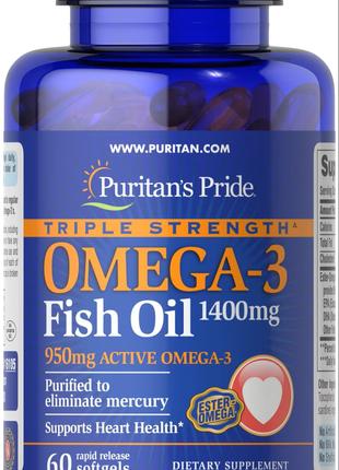 Triple Omega-3 Fish Oil 1400 mg 60 softgels