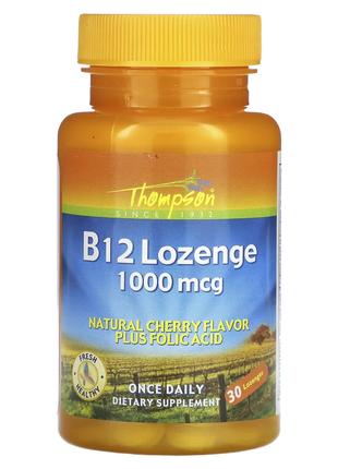 Thompson B12 пастилки с натуральным вишневым вкусом 1000 мкг 30шт