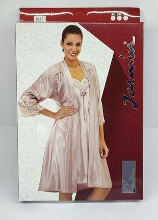Женский комплект 2-ка, халат и ночная сорочка Jasmin, Турция