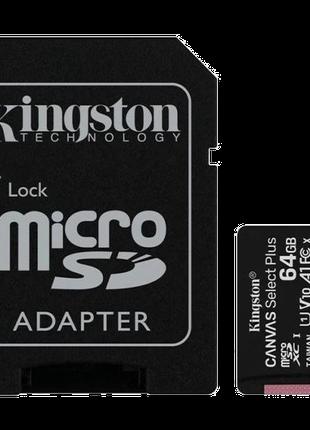 Карта пам'яті Kingston 64GB microSDXC Canvas Select Plus 100R ...