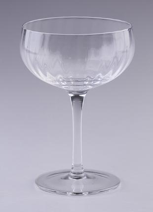 Келих для коктейлів фігурний скляний ребристий набір 6 шт