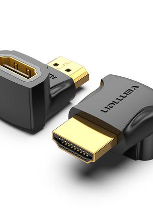 Адаптер переходник угловой HDMI-HDMI Vention Gold-Plated Adapt...