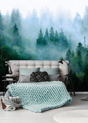 Флизелиновые фотообои 312 x 219 см Природа - Лес в тумане в хо...