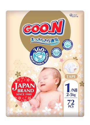 Подгузники GOO.N Premium Soft для младенцев до 5 кг (1(NB), на...