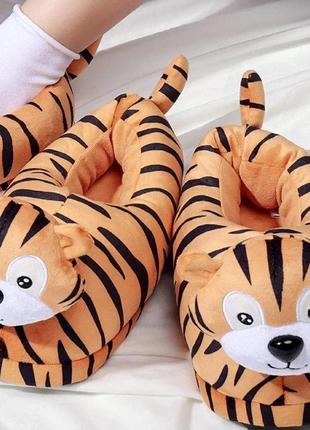 Домашние Плюшевые тапочки игрушки для кигуруми Тигр, тапки киг...