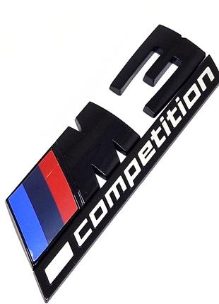 Надпись M3 competition BMW Эмблема багажника Черный глянец