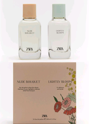 Набір 2шт духи Zara Lightly Bloom + парфуми Zara Nude Bouquet