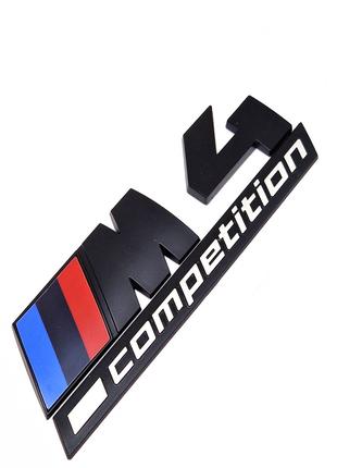 Надпись BMW M4 competition Эмблема багажника Черный Матовый