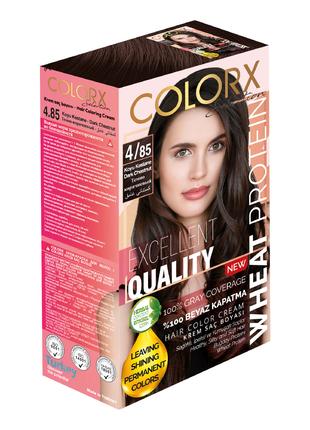 Крем-фарба для волосся COLORX 4.85 Темно коричневий (стійкість...