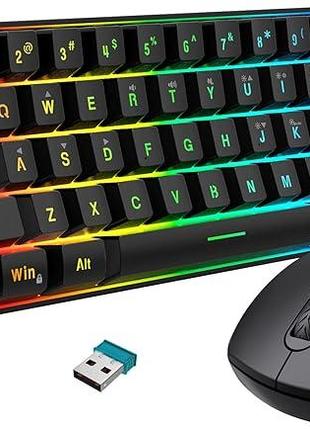 Snpurdiri 60% беспроводная игровая клавиатура и мышь, включая ...