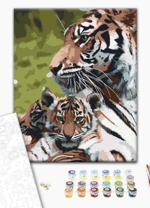 Картина по номерам "Семейство тигров", "BS52792", 40x50 см