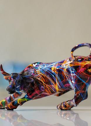 Фігурка бика Волл-стрит Графіті, Сучасний абстрактний орнамент...