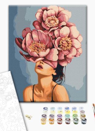 Картина по номерам "Девушка в цветущих пионах © Mykhailyshyna ...
