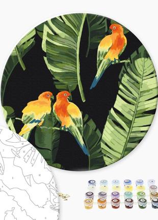 Картина по номерам Попугаи в тропиках (Размер L), RC00018L, 40 см