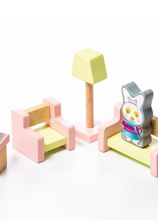 Набор игрушечной мебели из дерева для кукол Cubika "Мебель 4" ...