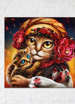 Постер "Сім'я котиків © Маріанна Пащук", "CN53117S", 30x30 см