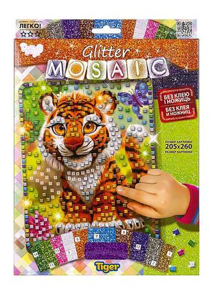 Креативна творчість "Glitter Mosaic Tiger" БМ-03-03 блискуча м...