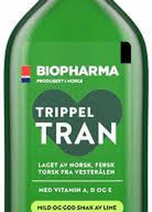Жидкий рыбий жир Омега 3 Biopharma Trippel Tran Lime, Премиум ...