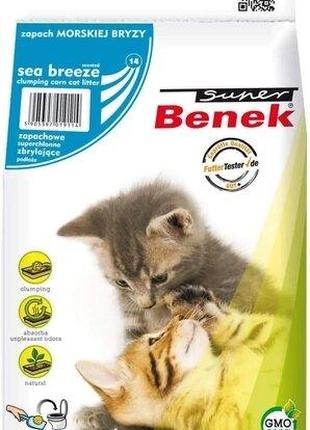 Кукурузный наполнитель Super Benek для кошачьего туалета с аро...