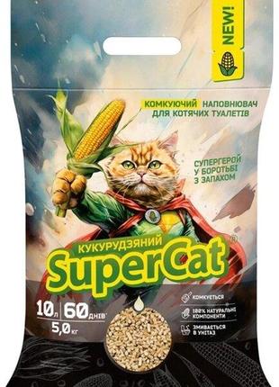 Наполнитель кукурузный для кошачьих туалетов Super Cat комкует...