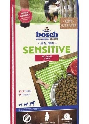 Сухой корм для собак Bosch 52190015 HPC Sensitive Ягненок и ри...