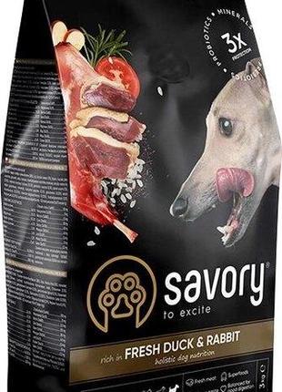 Сухой корм для собак всех пород Savory со свежим мясом утки и ...
