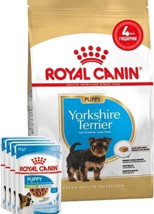 Корм для щенков Royal Canin YORKSHIRE PUPPY 1.5 кг + 4 влажных...
