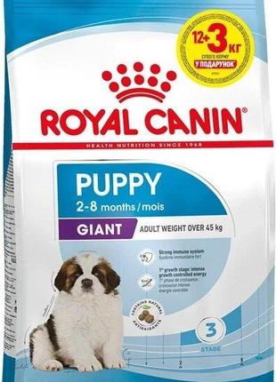 Промо набор Корм для щенков ROYAL CANIN GIANT PUPPY 12 кг + 3 ...