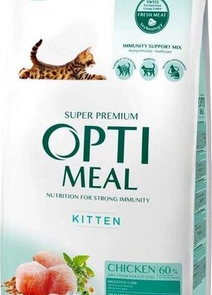 Полнорационный сухой корм Optimeal для котят - курица 1.5 кг (...