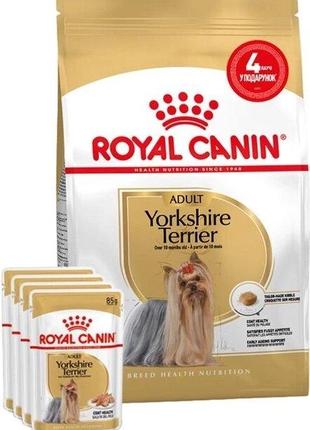 Корм для взрослых собак Royal Canin YORKSHIRE ADULT 1.5 кг + 4...