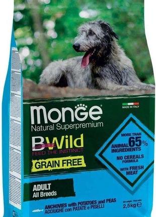 Сухий корм для собак Monge Dog Bwild Gr. Free анчоус 2.5 кг (8...