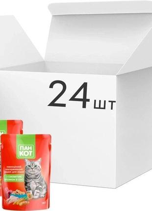 Упаковка влажного корма для кошек Пан Кот Кролик в соусе 100 г...